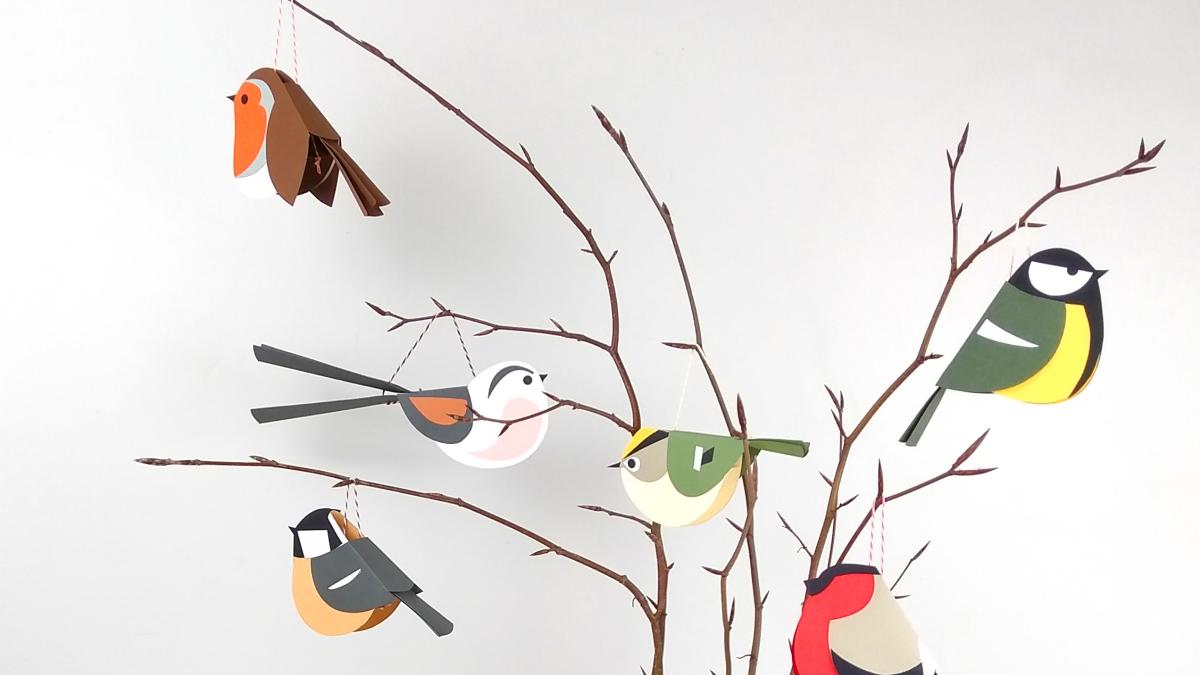 Paper birds on a tree